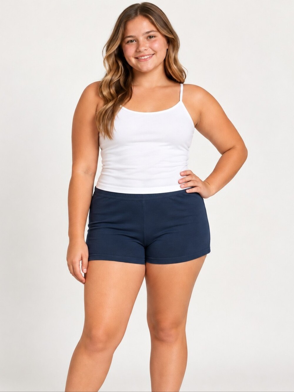 Lands' End Tough Cotton Cartwheel Shorts School Uniform Navy L 10-12+ NWOT